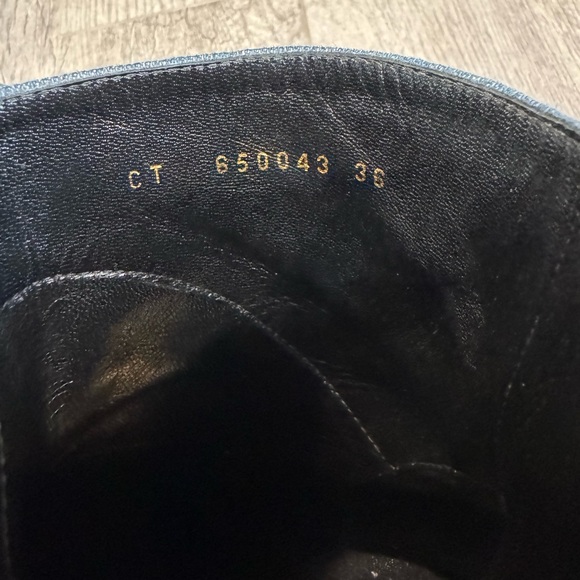 Saint Laurent denim Lou block heel booties - Picture 6 of 11